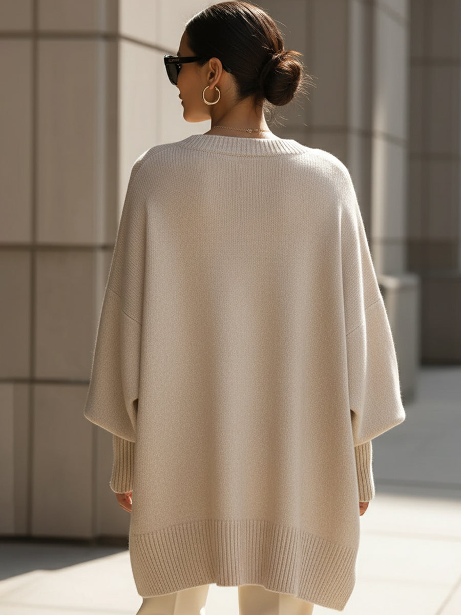 Jane - Moteriškas oversize megztinis su minkštu kirpimu