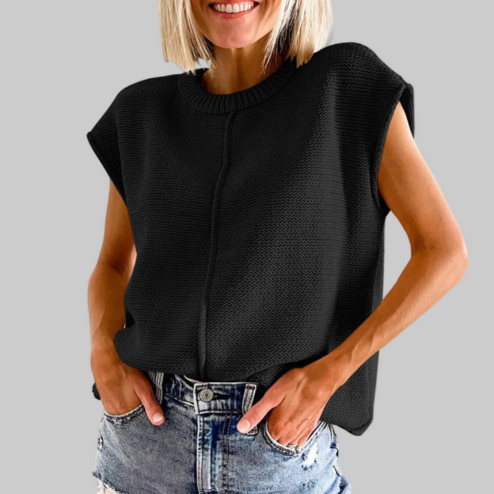 MAISIE - Kasdienis Minimalistinis Be Rankovių Marškinėlis