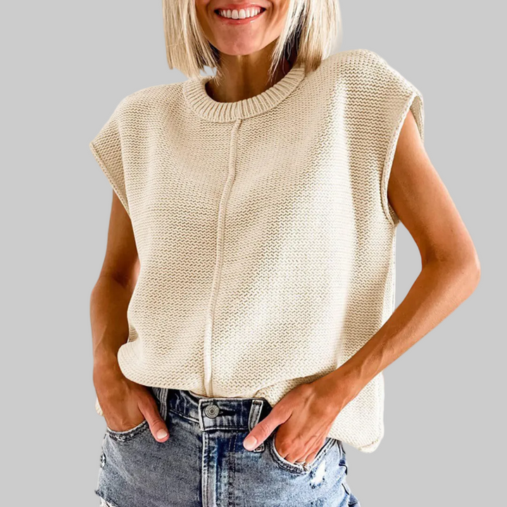 MAISIE - Kasdienis Minimalistinis Be Rankovių Marškinėlis