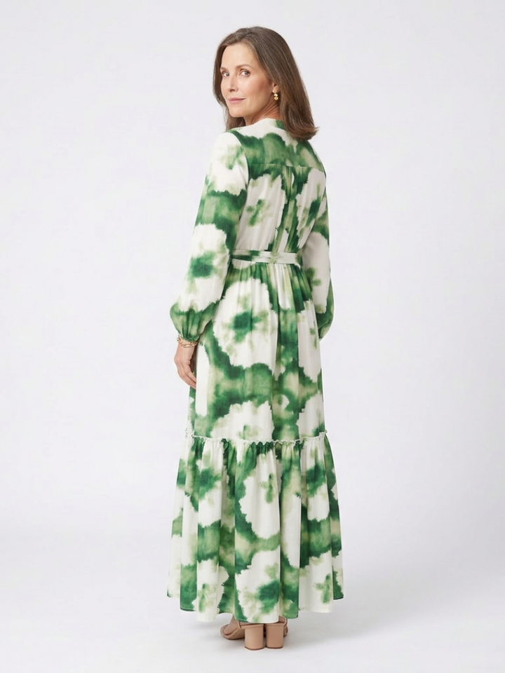 Sabine - Maksikleid su ilgomis rankovėmis ir juosmens mazgu