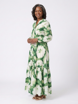 Sabine - Maksikleid su ilgomis rankovėmis ir juosmens mazgu